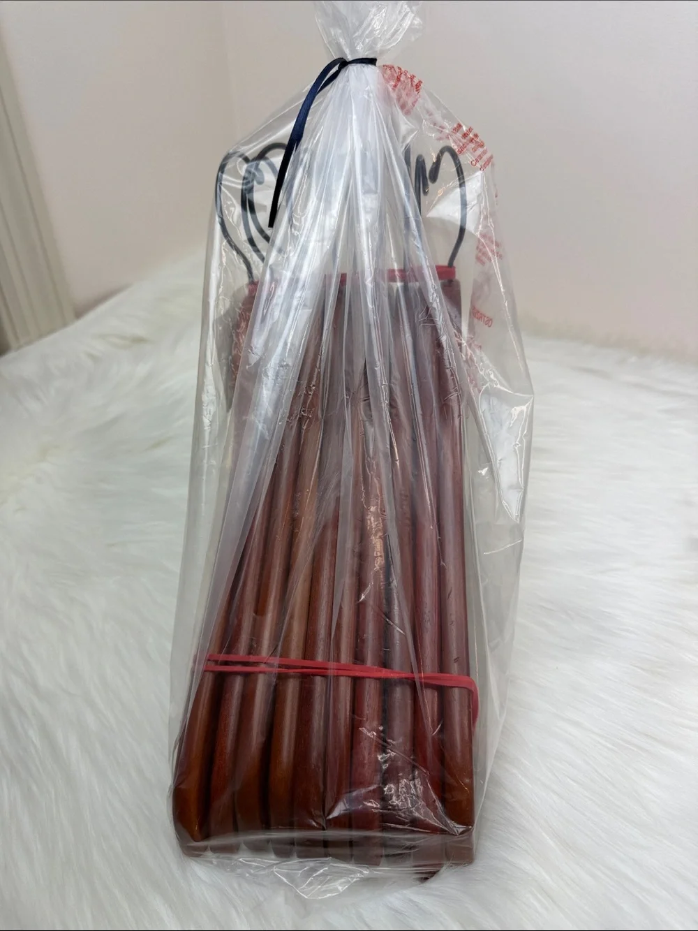 Brookstone Premium Wooden Suit Hangers in Mahogany  - Set of 10